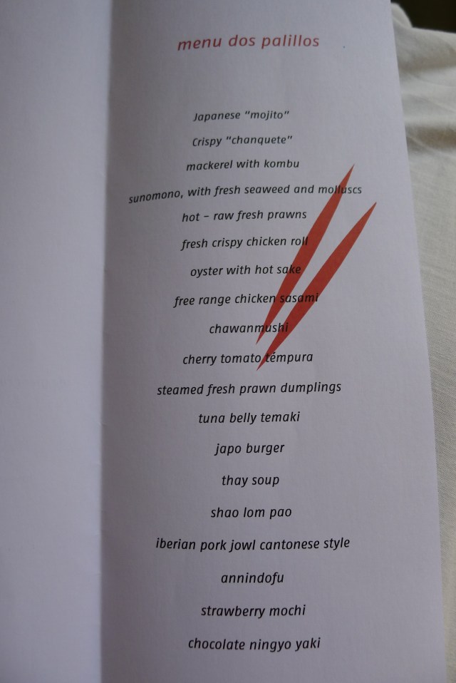 menu inside dos palillos